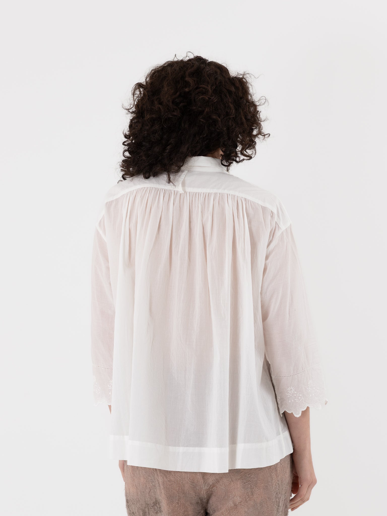 GASA Lace Sleeves Shirt in Off White - GASA at Worthwhile - shop TOP