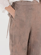 GASA Plant Printed Slim Pants in Terracotta Beige - GASA at Worthwhile - shop PANT