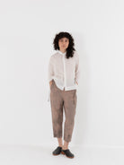 GASA Plant Printed Slim Pants in Terracotta Beige - GASA at Worthwhile - shop PANT