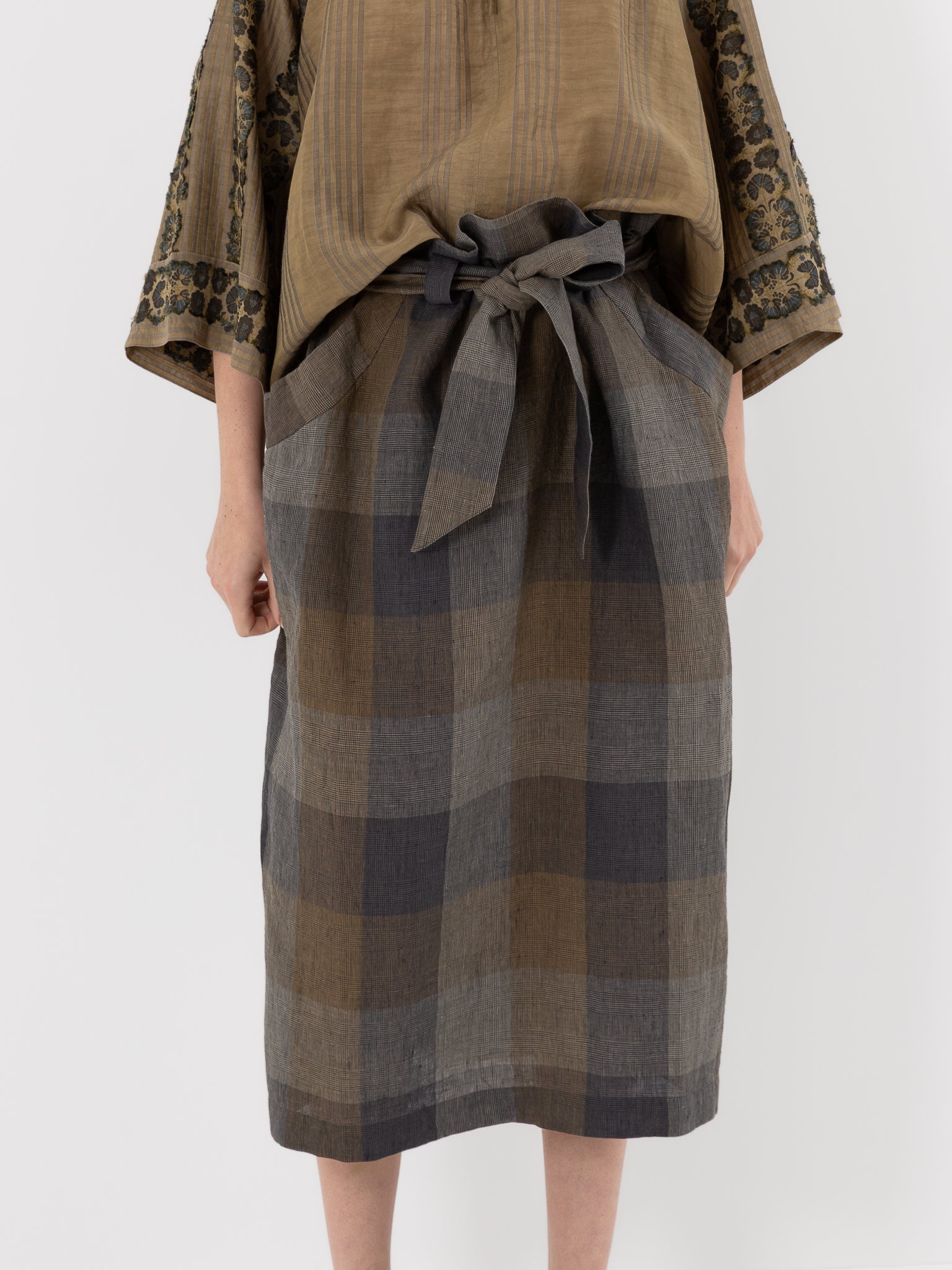 GASA Tube Skirt in Gradation Check - GASA at Worthwhile - shop SKIRT