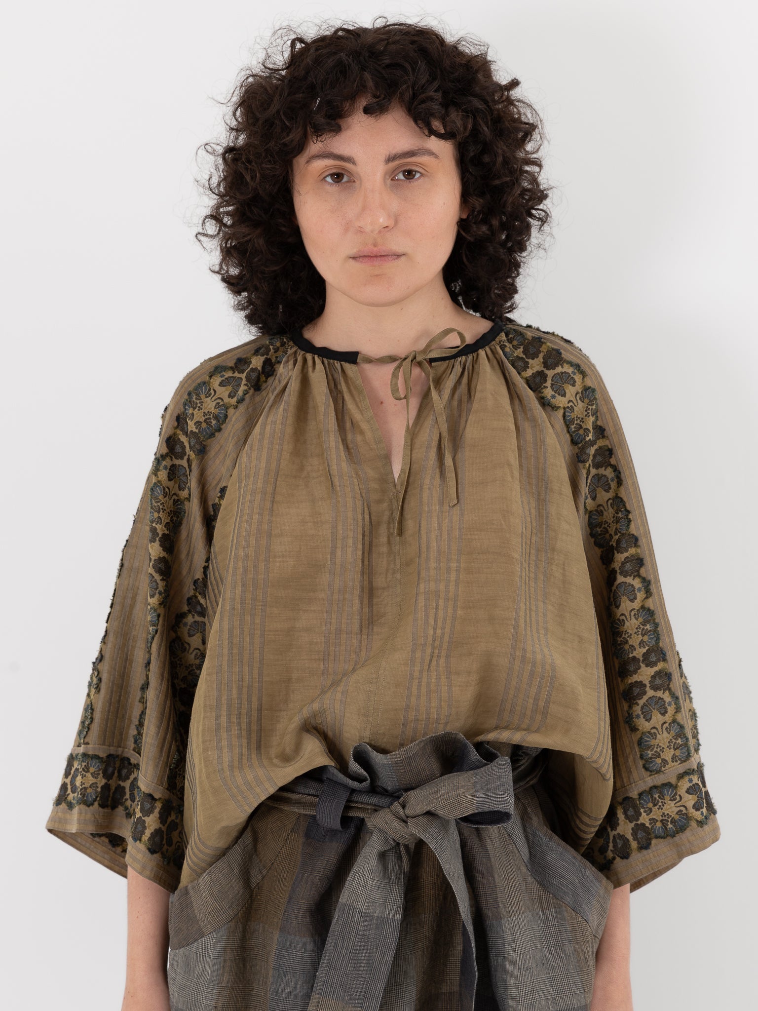 GASA Gathered Blouse in Burnt Ochre - GASA at Worthwhile - shop TOP