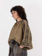 GASA Gathered Blouse in Burnt Ochre - GASA at Worthwhile - shop TOP