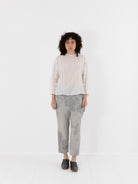 GASA Plant Printed Slim Pants in White Powder & Ink - GASA at Worthwhile - shop PANT
