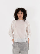 GASA Box Sleeves Blouse in Off White - GASA at Worthwhile - shop TOP