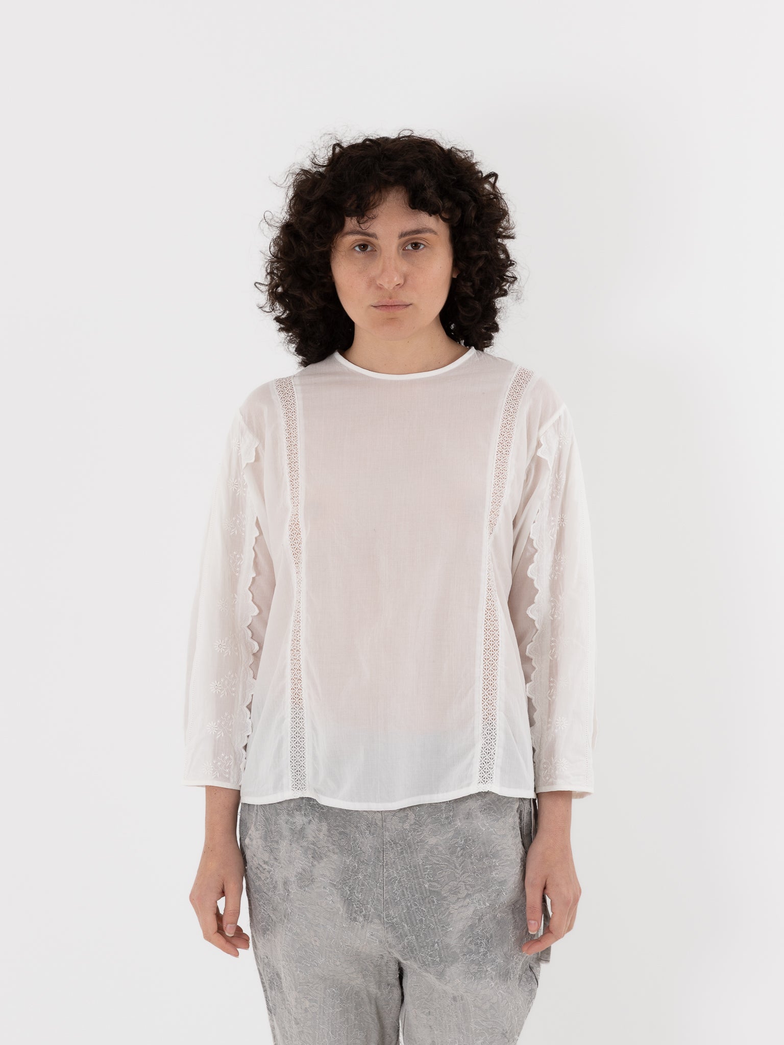 GASA Box Sleeves Blouse in Off White - GASA at Worthwhile - shop TOP