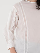 GASA Box Sleeves Blouse in Off White - GASA at Worthwhile - shop TOP