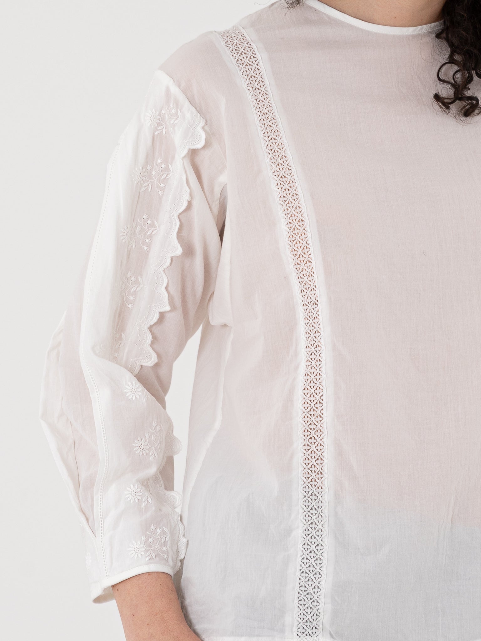 GASA Box Sleeves Blouse in Off White - GASA at Worthwhile - shop TOP