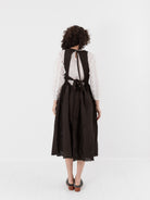 GASA Plant Embroidered Dress in Brown Black - GASA at Worthwhile - shop DRESS