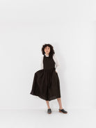 GASA Plant Embroidered Dress in Brown Black - GASA at Worthwhile - shop DRESS