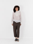GASA Plant Printed Slim Pants in Brown Black - GASA at Worthwhile - shop PANT
