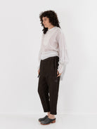 GASA Plant Printed Slim Pants in Brown Black - GASA at Worthwhile - shop PANT