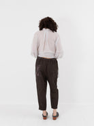GASA Plant Printed Slim Pants in Brown Black - GASA at Worthwhile - shop PANT