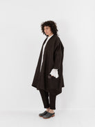 GASA Plant Embroidered Haori Jacket in Brown Black - GASA at Worthwhile - shop JACKET