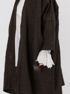 GASA Plant Embroidered Haori Jacket in Brown Black - GASA at Worthwhile - shop JACKET