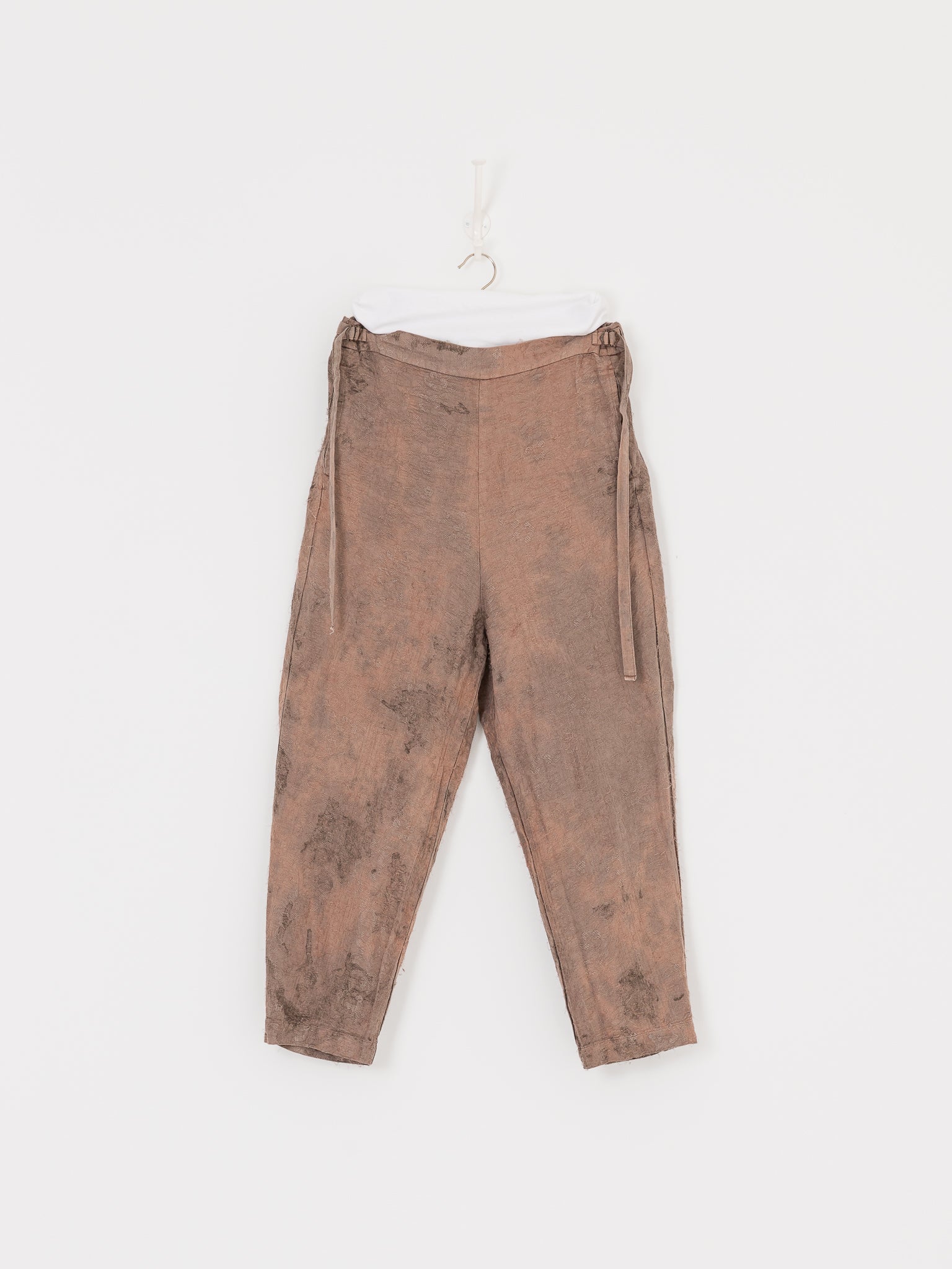 GASA Plant Printed Slim Pants in Terracotta Beige - GASA at Worthwhile - shop PANT