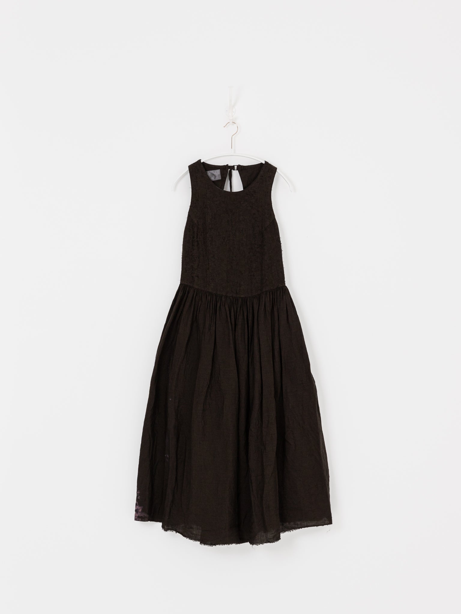 GASA Plant Embroidered Dress in Brown Black - GASA at Worthwhile - shop DRESS