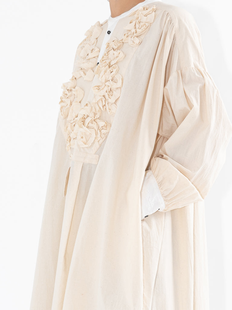 Gasa Embroidery Shirt Dress, Ecru/Off White - Worthwhile