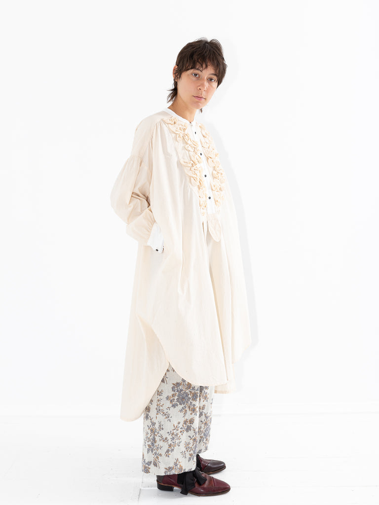 Gasa Embroidery Shirt Dress, Ecru/Off White - Worthwhile