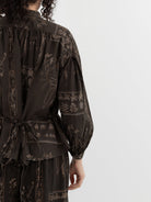 GASA Blouse in Dark Brown x Beige - GASA at Worthwhile - shop TOP