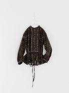 GASA Blouse in Dark Brown x Beige - GASA at Worthwhile - shop TOP