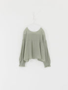 GASA Gathered Sleeve Sweater in Pale Green - GASA at Worthwhile - shop TOP