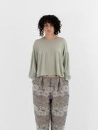 GASA Gathered Sleeve Sweater in Pale Green - GASA at Worthwhile - shop TOP