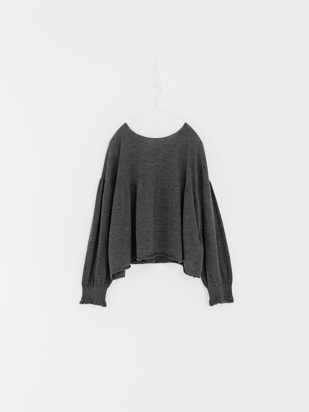 GASA Gathered Sleeve Sweater in Top Gray - GASA at Worthwhile - shop TOP