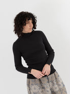 GASA Knit Turtleneck Sweater in Black - GASA at Worthwhile - shop TOP