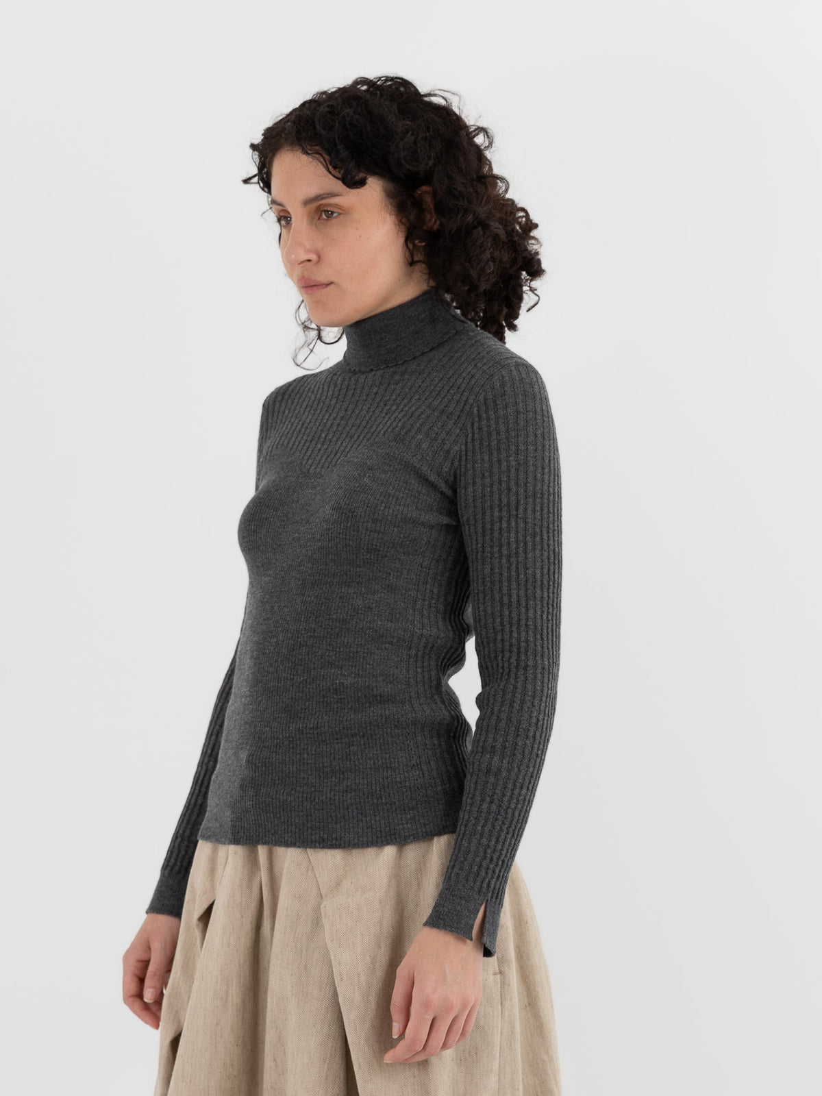 GASA Knit Turtleneck Sweater in Top Gray - GASA at Worthwhile - shop TOP