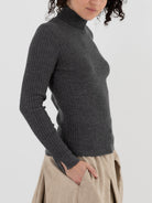 GASA Knit Turtleneck Sweater in Top Gray - GASA at Worthwhile - shop TOP
