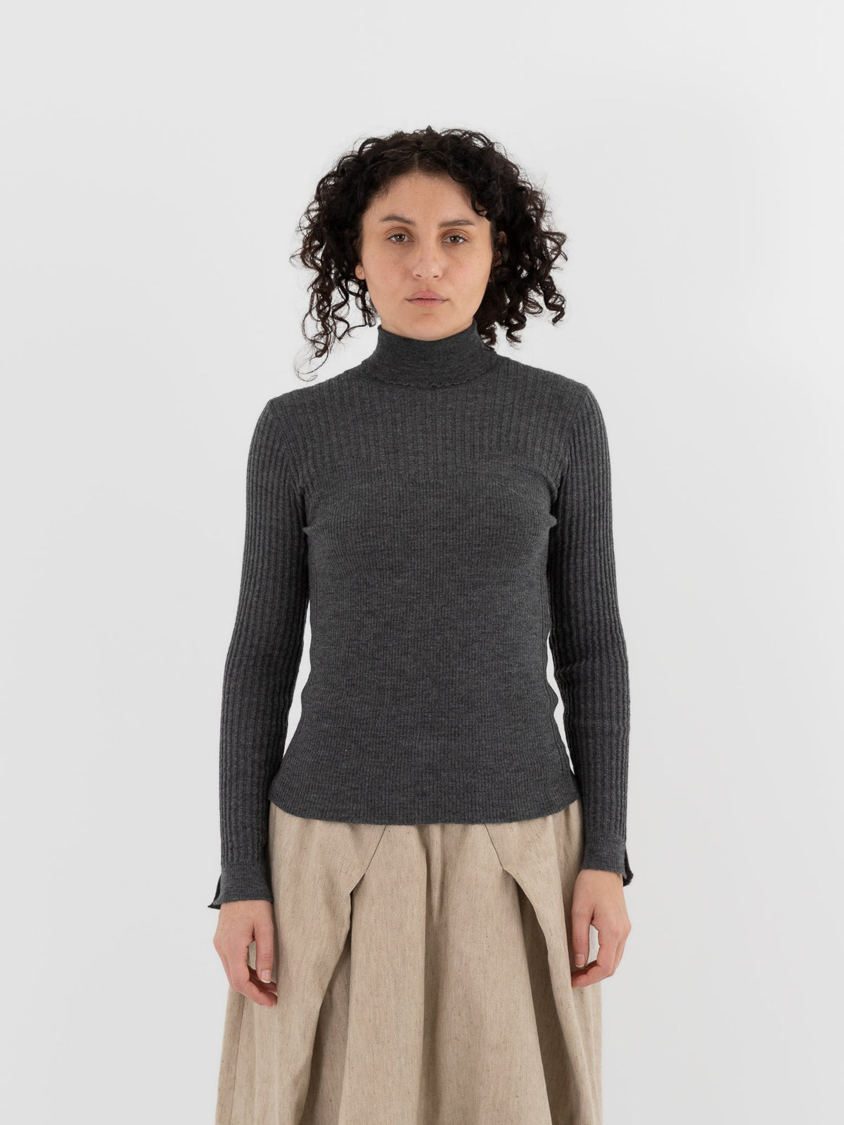 GASA Knit Turtleneck Sweater in Top Gray - GASA at Worthwhile - shop TOP