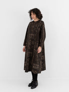 GASA Open Yoke Dress in Dark Brown x Beige - GASA at Worthwhile - shop DRESS