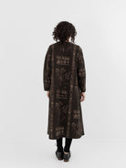 GASA Open Yoke Dress in Dark Brown x Beige - GASA at Worthwhile - shop DRESS