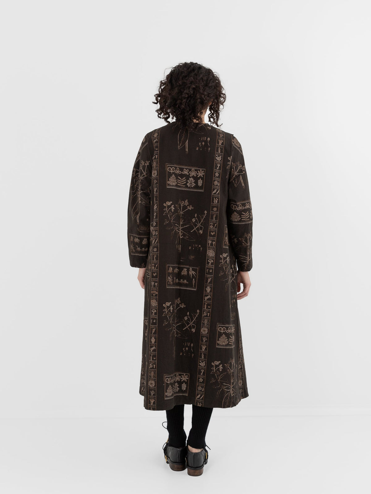 GASA Open Yoke Dress in Dark Brown x Beige - GASA at Worthwhile - shop DRESS