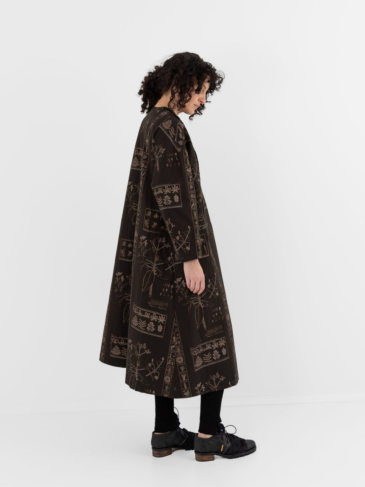 GASA Open Yoke Dress in Dark Brown x Beige - GASA at Worthwhile - shop DRESS
