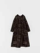 GASA Open Yoke Dress in Dark Brown x Beige - GASA at Worthwhile - shop DRESS