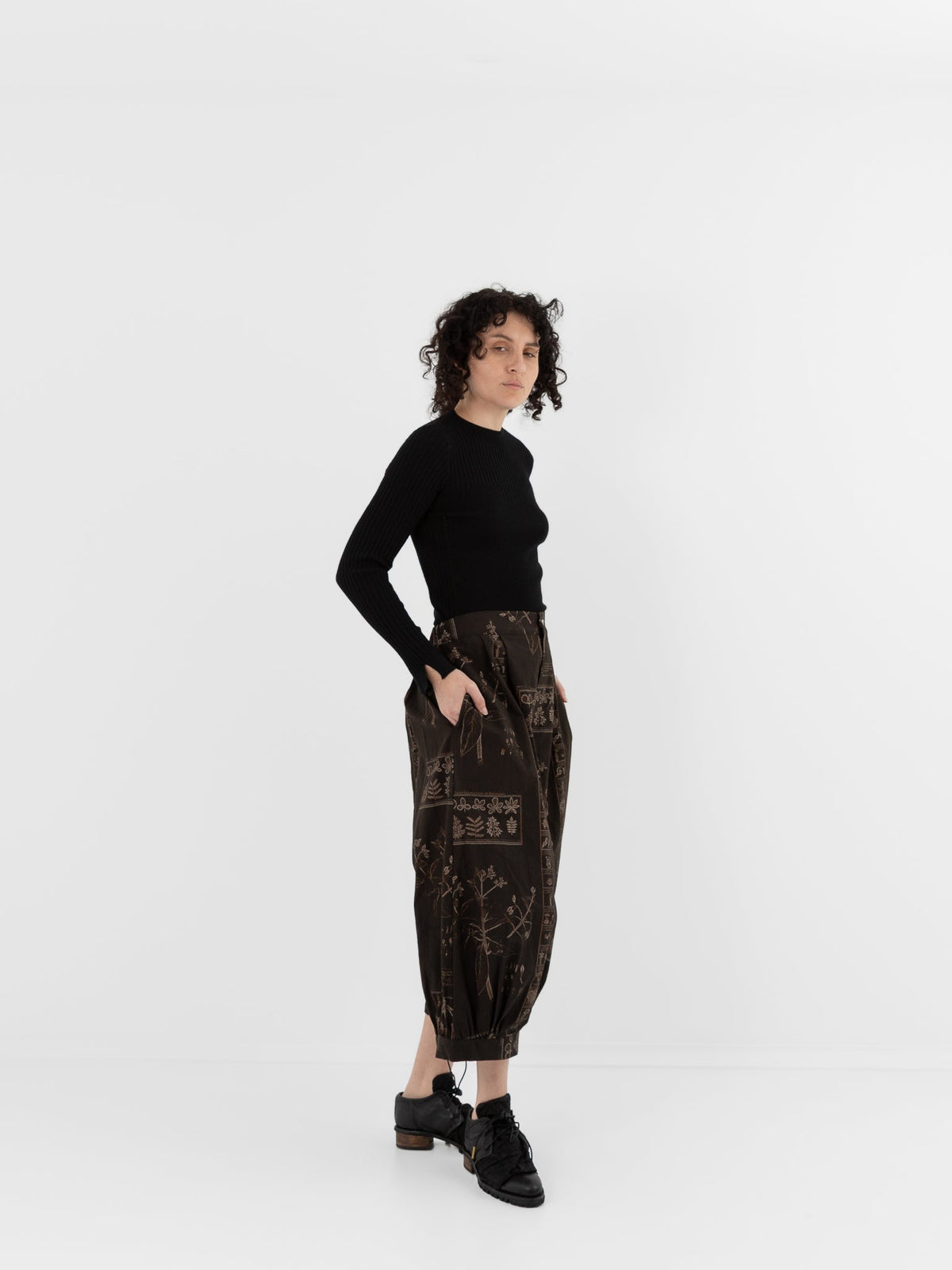 GASA Pant in Dark Brown x Beige - GASA at Worthwhile - shop PANT