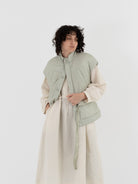 GASA Quilted Vest in Pale Green - GASA at Worthwhile - shop VEST