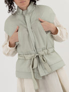 GASA Quilted Vest in Pale Green - GASA at Worthwhile - shop VEST