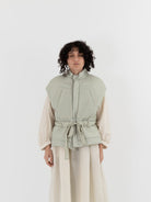 GASA Quilted Vest in Pale Green - GASA at Worthwhile - shop VEST