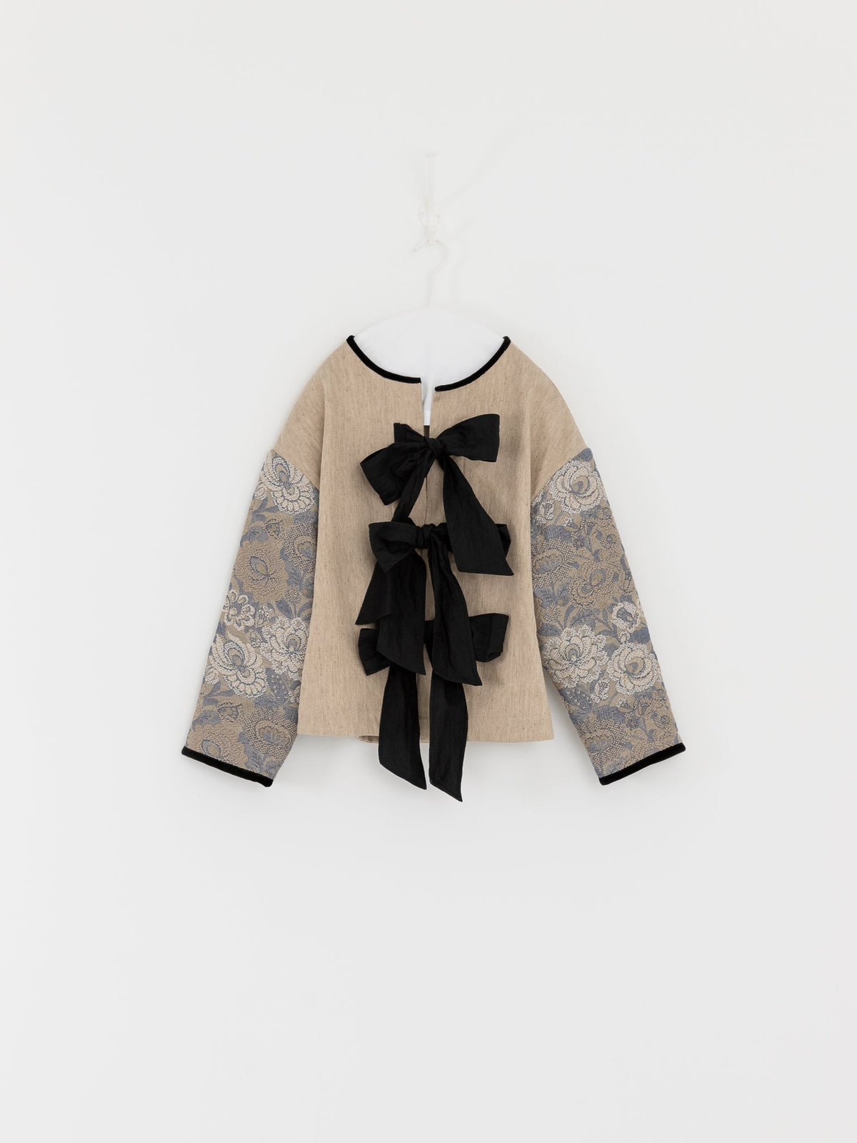 GASA Ribbon Jacket in Beige Flower - GASA at Worthwhile - shop JACKET