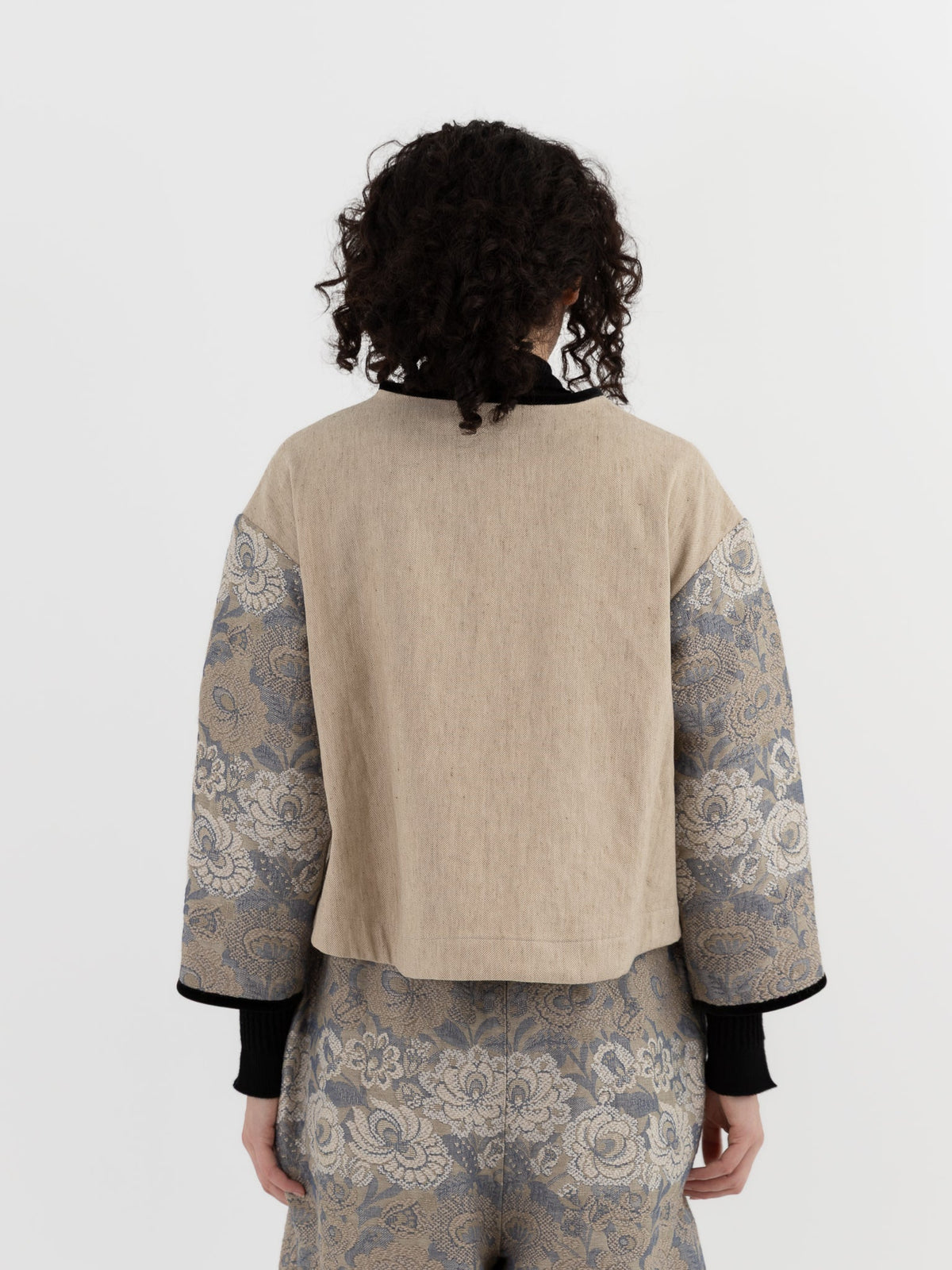 GASA Ribbon Jacket in Beige Flower - GASA at Worthwhile - shop JACKET