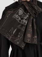 GASA Shawl in Dark Brown x Beige - GASA at Worthwhile - shop SCARF