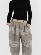 GASA Tucked Pants in Beige Flower - GASA at Worthwhile - shop PANT