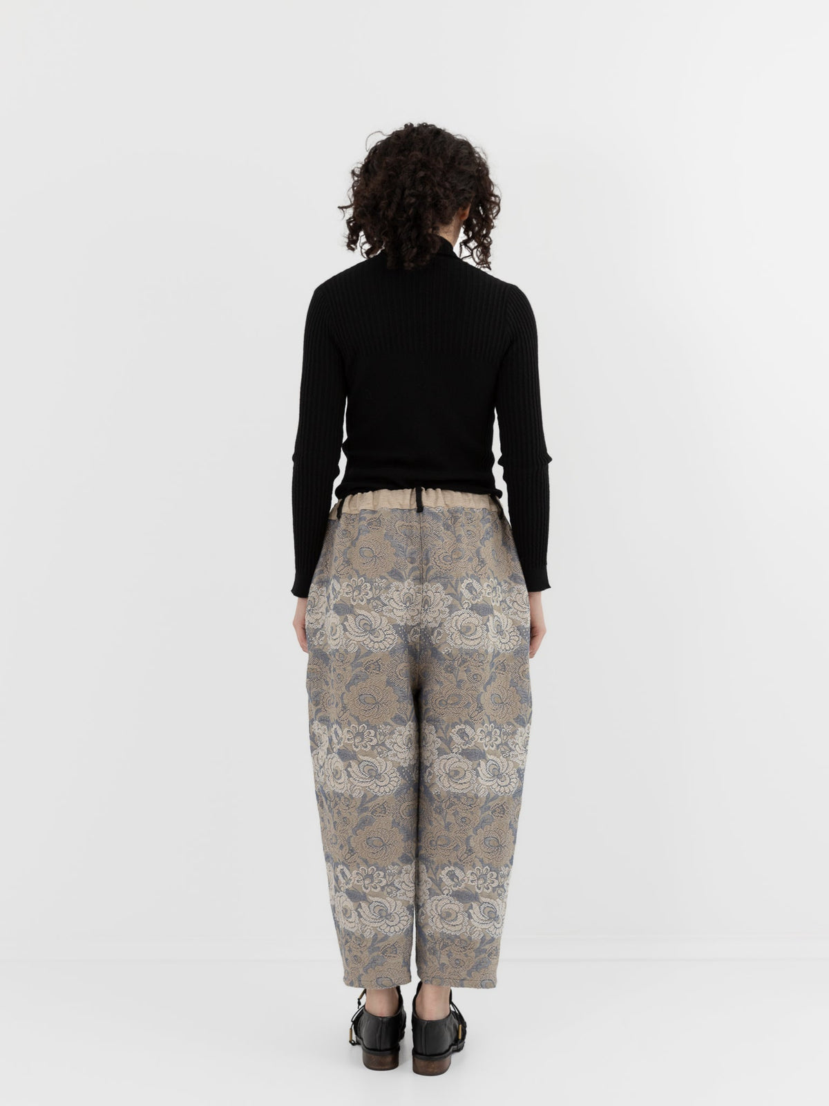 GASA Tucked Pants in Beige Flower - GASA at Worthwhile - shop PANT