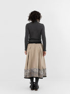 GASA Tucked Skirt in Beige Flower - GASA at Worthwhile - shop SKIRT