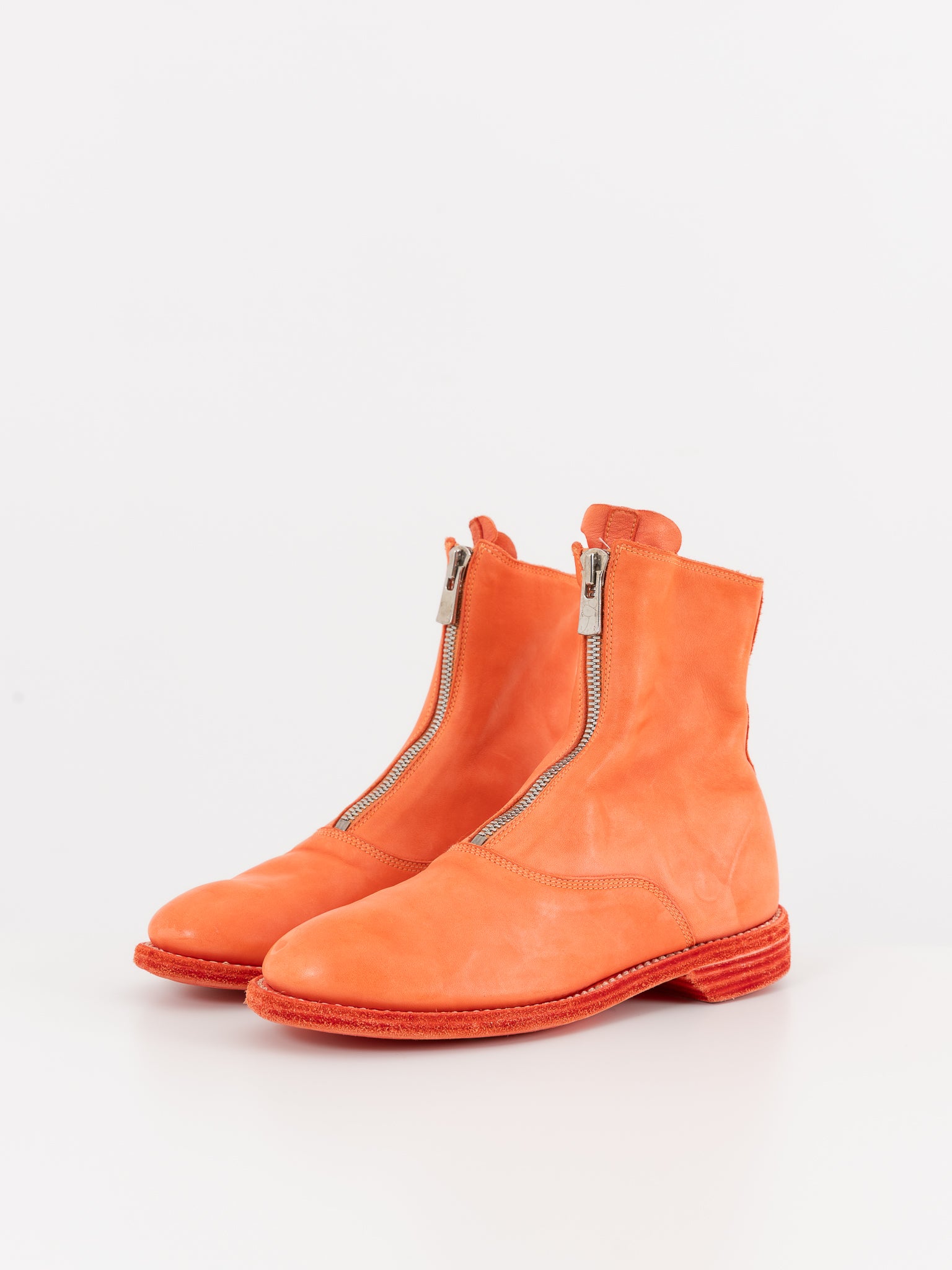 靴 guidi FRONT ZIP POINTED TOE 41 GUIDI PL1V - Front zip boots, Black / Full Grain Horse Leather