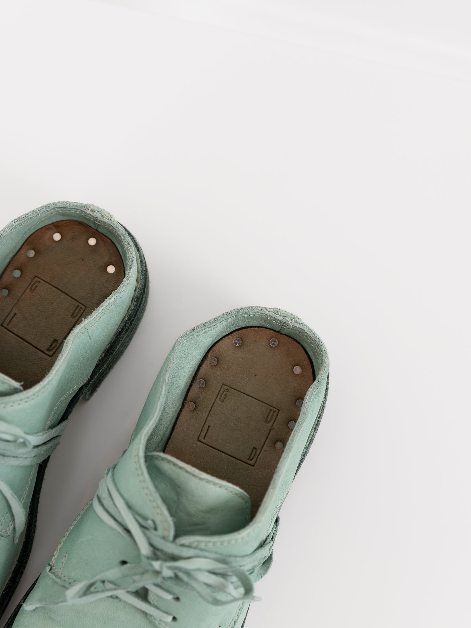 Guidi Open Back Oxford 992SB in Aqua - GUIDI at Worthwhile - shop SHOES