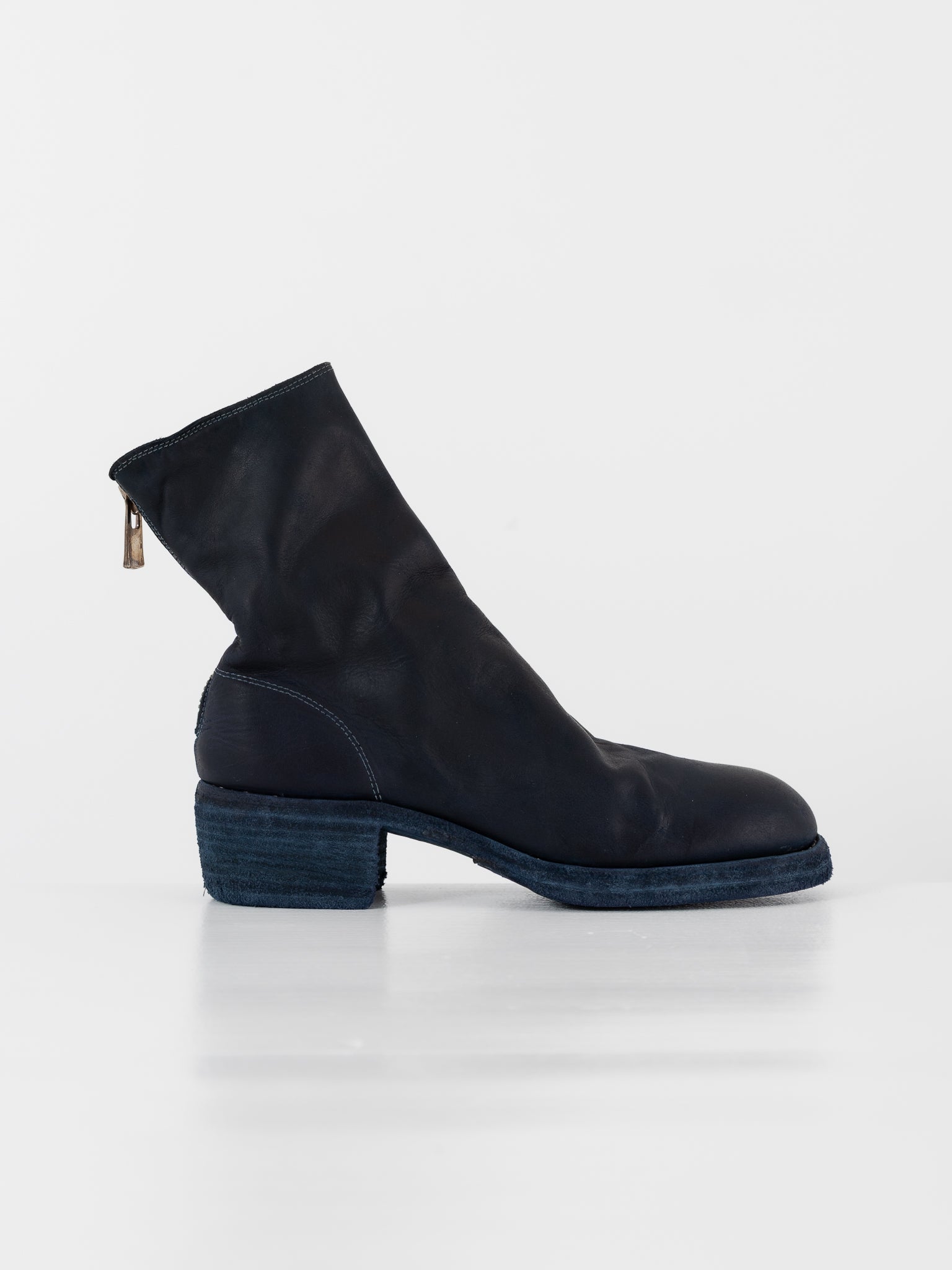 Guidi Back Zip Boot 796Z in Navy Blue - GUIDI at Worthwhile