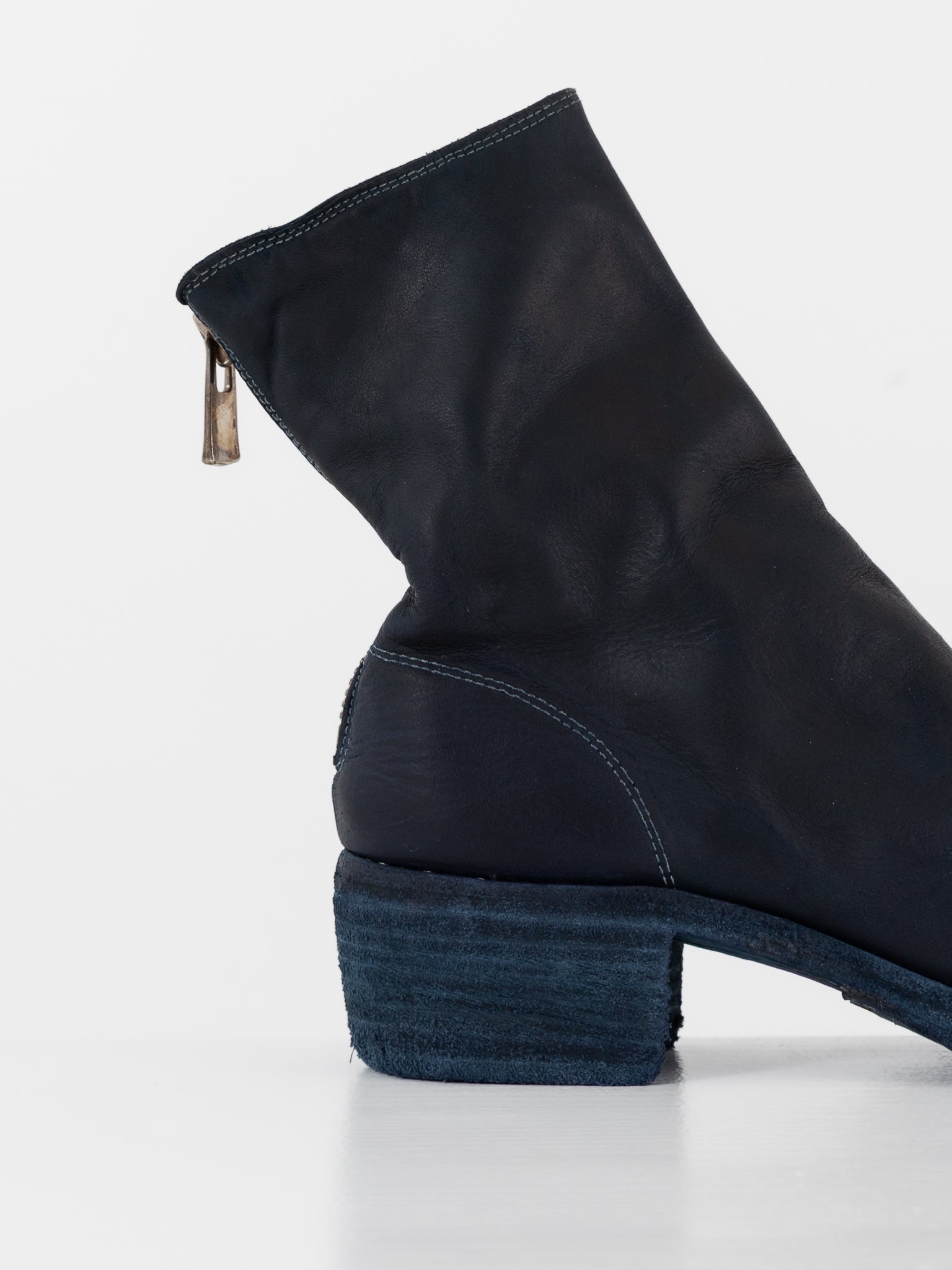 Guidi Back Zip Boot 796Z in Navy Blue - GUIDI at Worthwhile